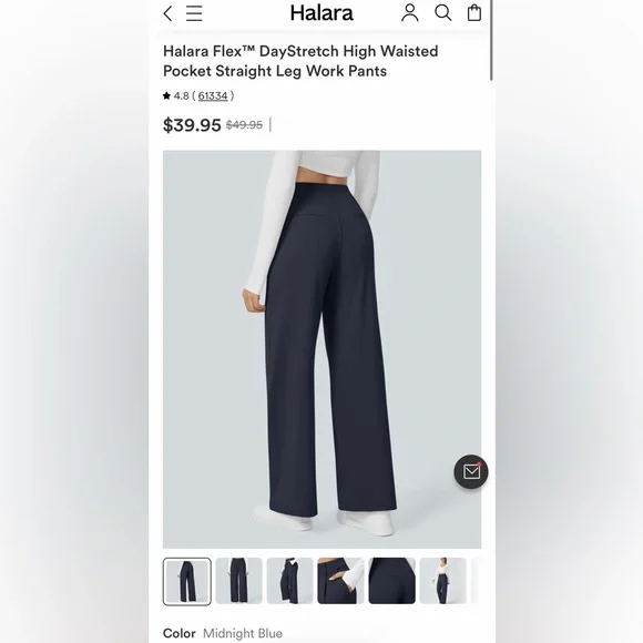 HALARA Flex High Waisted Straight Leg Work Pants - Picture 4 of 4